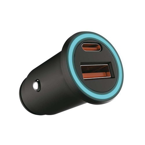 QC+PD chargeur de voiture, 12V/24V - Noir, chargeur rapide pour voiture