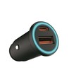 QC+PD chargeur de voiture, 12V/24V - Noir, chargeur rapide pour voiture
