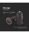 QC+PD chargeur de voiture, 12V/24V - Noir, chargeur rapide pour voiture