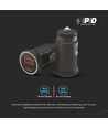 QC+PD chargeur de voiture, 12V/24V - Noir, chargeur rapide pour voiture