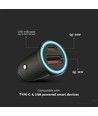 QC+PD chargeur de voiture, 12V/24V - Noir, chargeur rapide pour voiture