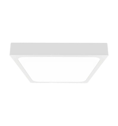 24W LED plafonnier à capteur, carré - IP44, 30x30cm, bord blanc, 4000K, capteur micro-ondes intégré