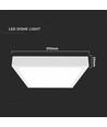 24W LED plafonnier à capteur, carré - IP44, 30x30cm, bord blanc, 4000K, capteur micro-ondes intégré