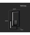20W LED applique murale - Noir, design géométrique, 3000K, IP20, 2660lm
