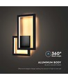 20W LED applique murale - Noir, design géométrique, 3000K, IP20, 2660lm