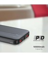 10000mAh Powerbank, 22.5W PD - Ultra-fin, noir, fast charging, indicateur LED