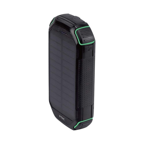 30.000mAh Powerbank solaire avec charge sans fil, 20W - Noir, 111Wh, aluminium, USB-C PD, panneau solaire
