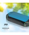 30.000mAh Powerbank solaire avec charge sans fil, 20W - Noir, 111Wh, aluminium, USB-C PD, panneau solaire