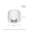 Plafonnier CHLOE AR111 GU10 AR111 - Rond blanc, orientable
