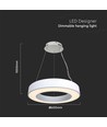 Suspension design LED 60cm 50W, dimmable - 4000K, 6100lm, blanc, Triac dimmable