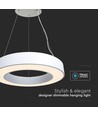Suspension design LED 60cm 50W, dimmable - 4000K, 6100lm, blanc, Triac dimmable