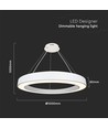 Suspension design LED 90W, dimmable - 11000lm, 360°, 4000K, Triac dimmable, SMD LED