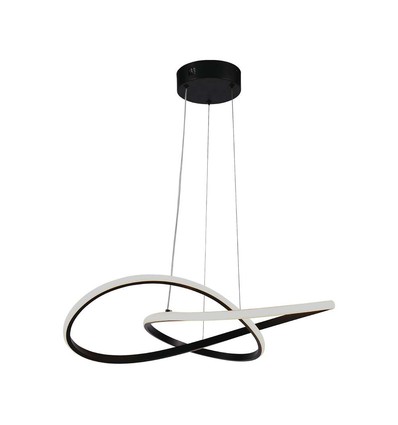 Suspension LED circulaire 20W Ø50cm - 130lm/W, noir, 3000K, design moderne
