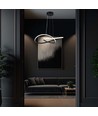 Suspension LED circulaire 20W Ø50cm - 130lm/W, noir, 3000K, design moderne