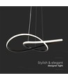 Suspension LED circulaire 20W Ø50cm - 130lm/W, noir, 3000K, design moderne