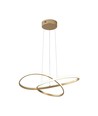 Suspension LED 20W, or - Ø50cm, 130lm/W, 3000K, design circulaire moderne