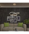 Suspension LED 20W, or - Ø50cm, 130lm/W, 3000K, design circulaire moderne