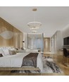 Suspension LED 32W, 3 anneaux - Or, Ø60+40+20cm, 3880lm, 3000K, plafonnier décoratif