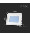 Projecteur LED 200W avec Samsung chip - 100lm/W, IP65, corps blanc, verre blanc, 6500K