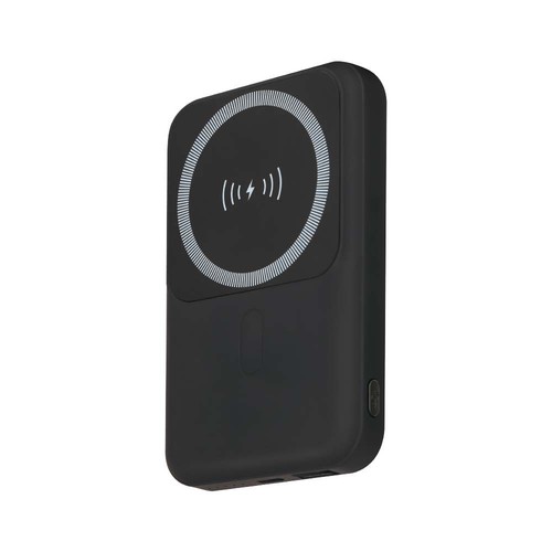 Powerbank sans fil magnétique 10000mAh, 20W - Noir, avec anneau métallique