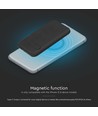 Powerbank sans fil magnétique 10000mAh, 20W - Noir, avec anneau métallique