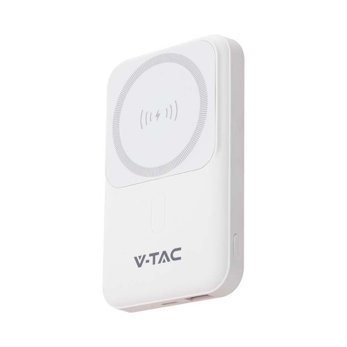 Powerbank sans fil magnétique 10000mAh, 20W - MagSafe, charge rapide PD, indicateur LED, blanc