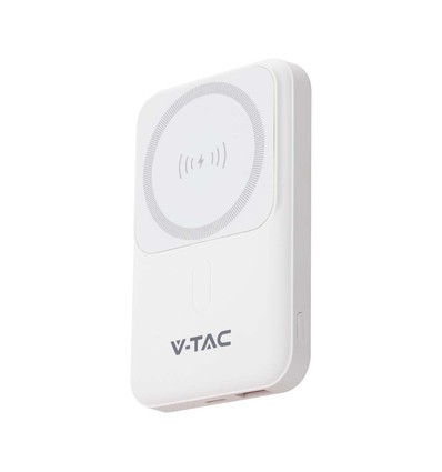 Powerbank sans fil magnétique 10000mAh, 20W - MagSafe, charge rapide PD, indicateur LED, blanc
