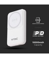 Powerbank sans fil magnétique 10000mAh, 20W - MagSafe, charge rapide PD, indicateur LED, blanc
