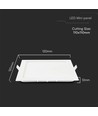 Dalle LED encastrable carrée 6W - 490lm, 6400K, Coupe : 11x11 cm, Dim : 12x12 cm, flicker free