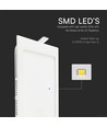 Dalle LED encastrable carrée 6W - 490lm, 6400K, Coupe : 11x11 cm, Dim : 12x12 cm, flicker free