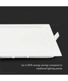 Dalle LED encastrable carrée 6W - 490lm, 6400K, Coupe : 11x11 cm, Dim : 12x12 cm, flicker free