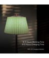 Lampe de table LED 1,5W, 3-en-1 - Chrome/Vert clair, tactile dimmable, rechargeable, USB-C, Ø14x28 cm