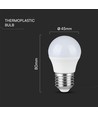 Lot de 3 ampoules LED E27 4,5W - G45, 4000K, verre blanc, pack de 3