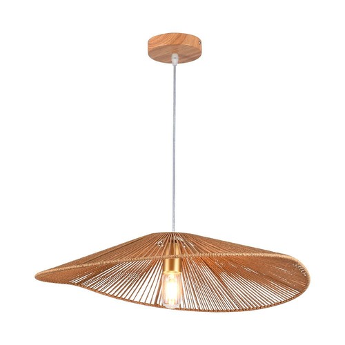 Suspension design E27 avec corde de chanvre - 60cm, marron, IP20, sans source lumineuse