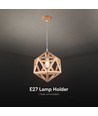 Suspension design Ø30cm aspect bois - douille E27, design géométrique, max. 60W, sans source lumineuse