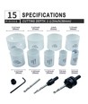 Coffret de 9 scies cloches - Ø19-64mm, Scie cloche bimétal