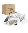 10x Spot encastrable extra-plat 7W RA96 - DimToWarm+CCT, Trou: Ø6,8 cm, Dim: Ø8,3 cm, bord blanc, dimmable