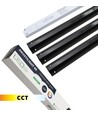 Ensemble de rails LED CCT Troldtekt Noir 3x60 cm - Encastré, Akustilight incl. câbles et driver