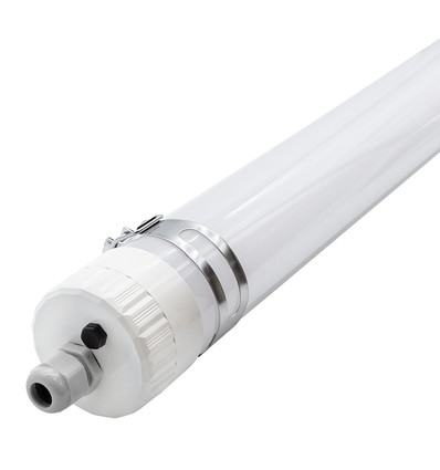 Réglette LED 150cm 60W Dura66, câblage traversant - IP66, 150lm/W, IK10