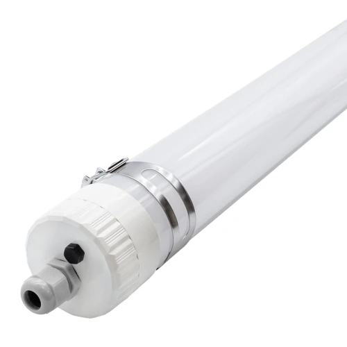 Réglette LED 120cm 40W Dura66, câblage traversant - 5800lm, 145lm/W, IP66, IK10