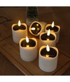 Pack de 6 bougies solaires LED - Ø5cm, 8cm de haut, IP44 extérieur