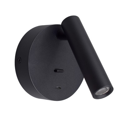 Lampe de lecture noire LEDlife - 2,5W, RA90, pour montage mural