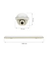 Réglette LED complète 150cm 52W Limea Gigant - 8900lm, IP65, IK10, 4000K, câblage traversant