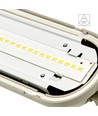 Réglette LED complète 150cm 52W Limea Gigant - 8900lm, IP65, IK10, 4000K, câblage traversant