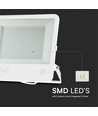 Projecteur Vt-44204 200W - avec puce Samsung, câble 1m, 4000K, boîtier blanc, verre mat, IP65