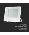 Projecteur Vt-44204 200W - avec puce Samsung, câble 1m, 4000K, boîtier blanc, verre mat, IP65