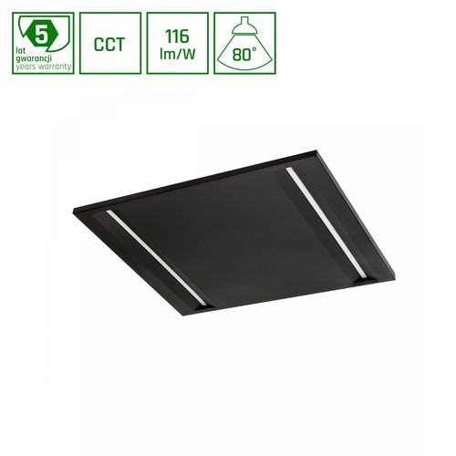 Panneau LED 40W Algine Line CCT - Noir, couleur de lumière réglable, 230V