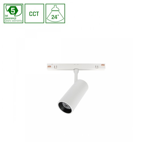 Spot sur rail 7W Shift Spot S/M pour système 48V - CCT, 48V, RA90, 24 degrés, 5 ans de garantie