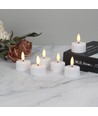 Pack de 6 bougies chauffe-plat LED blanches avec base de chargement - Incl. télécommande, minuterie