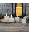 Pack de 6 bougies chauffe-plat LED blanches avec base de chargement - Incl. télécommande, minuterie